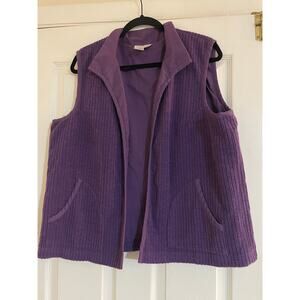 Coldwater Creek purple open pocket vest size XL